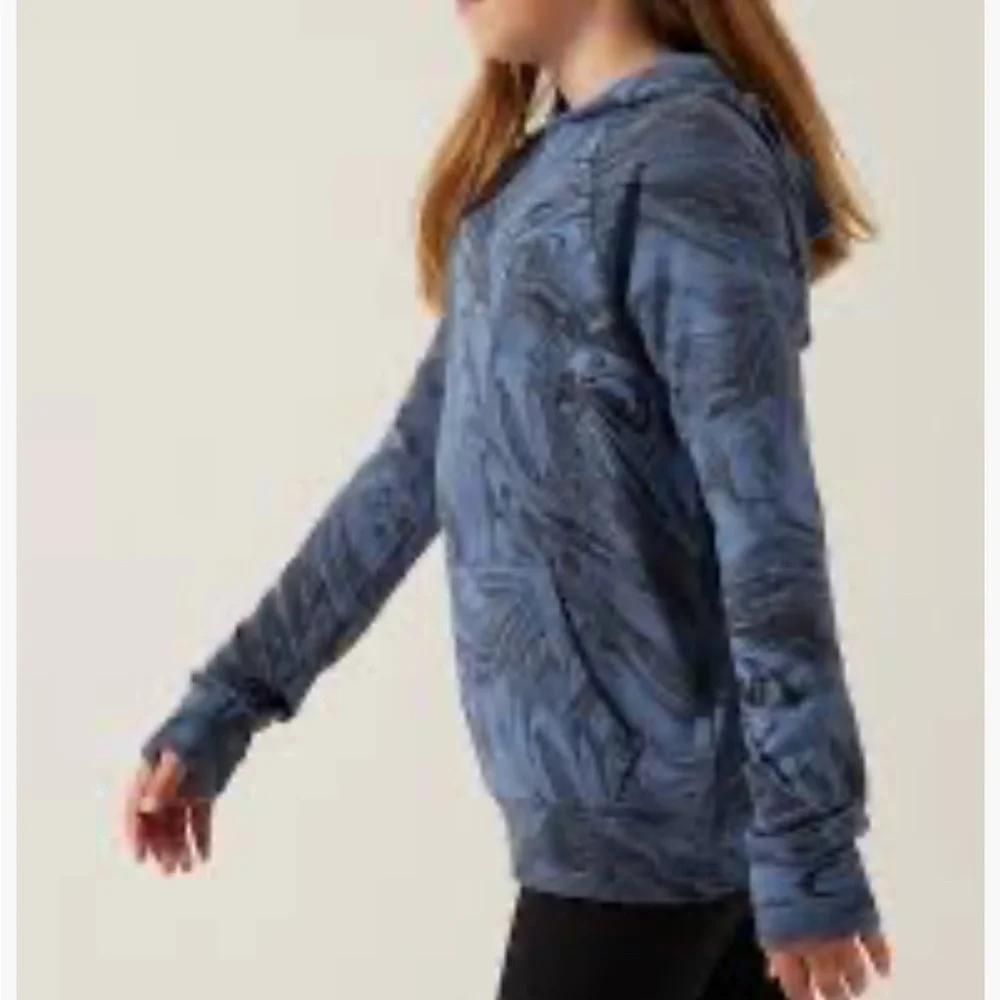 Athleta Girl In Your Element Hoodie 2.0 Sumi Marble‎ Blue Soft Modal Size XXL